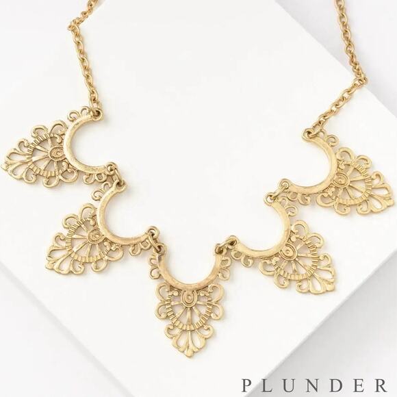 New Plunder "Ellison" Matte Gold Pedants Necklace (17.25"-20.25") - Picture 1 of 9